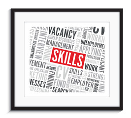 job skills word background picture frame