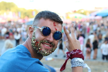 Trendy man with glitter beard  © ajr_images