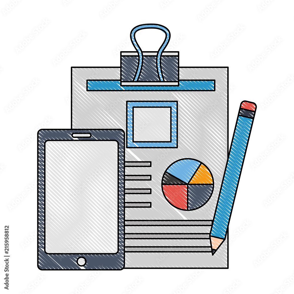 Poster tablet device with checklist with document of statistics