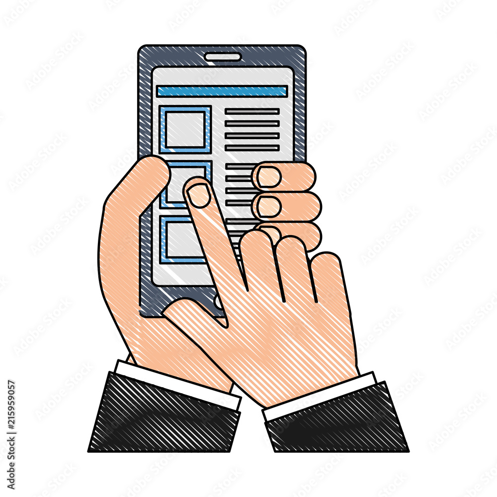 Poster hands with tablet device and document file