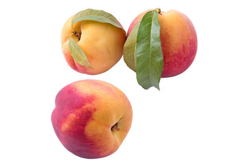 peaches isolated on white