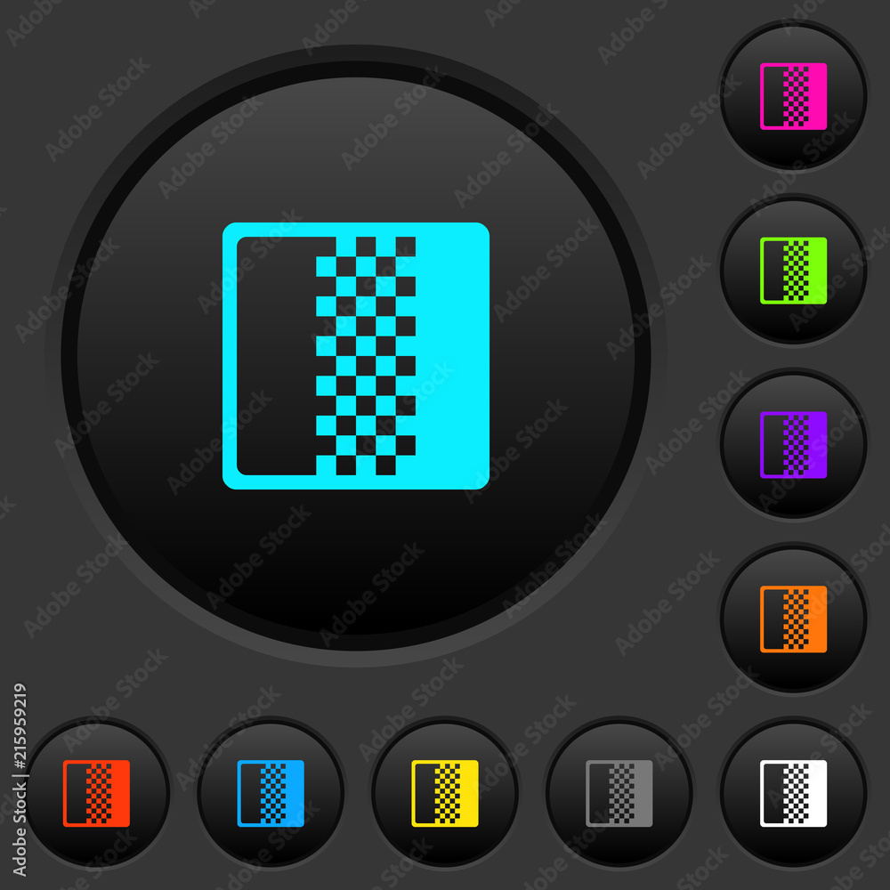 Poster color gradient dark push buttons with color icons