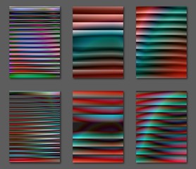 Collection isolated sheets backgrounds. Set of abstract futuristic multicolor backgrounds with gradients. Applicable for Covers, Placards, Posters, Blanks, Cards, Flyers and Banner Designs. A4, EPS10.