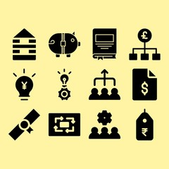 Project management, building and idea related premium icon set