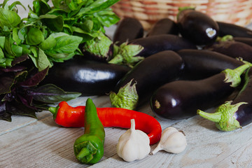 fresh vegetables on wooden table