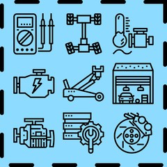 Simple 9 icon set of repair related [iconsRandom:4] vector icons. Collection Illustration