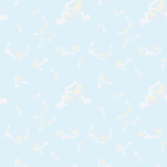 UFO military camouflage seamless pattern in light blue and different shades of grey and beige colors