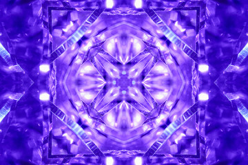 Abstract bright blue image with kaleidoscope pattern
