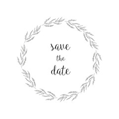 Flower wreath for greeting card.