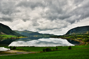 Lake and village in the county of More og Romsdal, Norway