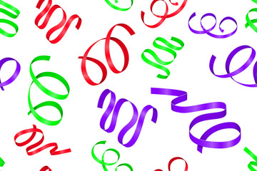 Colored ribbons. Seamless pattern