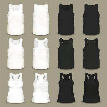 Male and female blank slim-fitting t-shirts