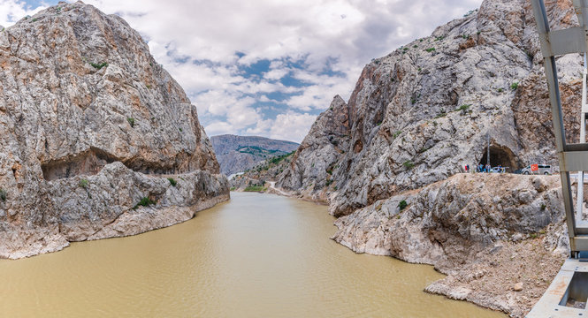 Landscape View Of Dark Canyon In Town Of Kemaliye