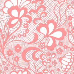 Lace seamless pattern with flowers