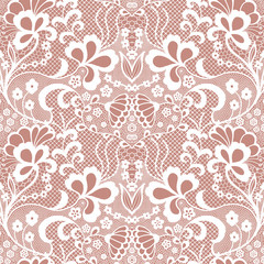Lace seamless pattern with flowers