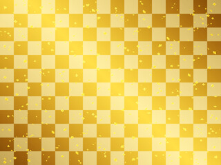 背景　市松模様　ゴールド