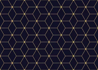 Papier peint Or abstrait géométrique Motif graphique abstrait géométrique doré. Modèle de cubes géométriques sans soudure de vecteur.