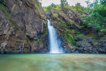 Fototapeta na wymiar thong pha phum national park jokkradin waterfall Kanchanaburi of Thailand