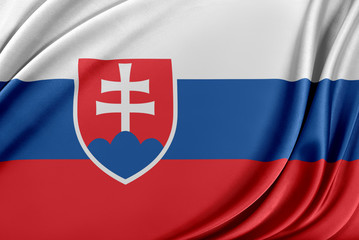 Slovakia flag with a glossy silk texture.