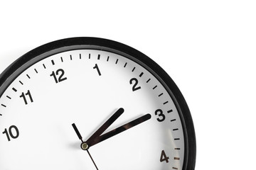 Simple classic black and white round wall clock