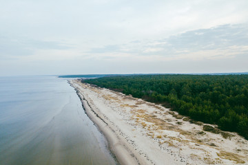 Fototapeta na wymiar Aerial view of Baltic sea coast, Latvia