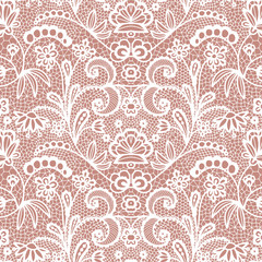 Lace seamless pattern with flowers
