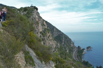 Fototapeta na wymiar The beautiful trail of Ezze, French Riviera