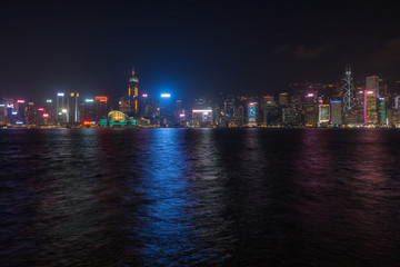 Fototapeta na wymiar The amazing Hong Kong skyline light up at night