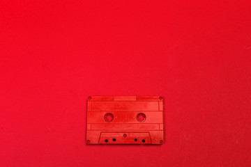 Obraz premium Retro cassette tapes on color background