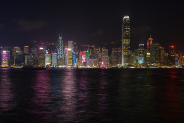 The amazing Hong Kong skyline light up at night