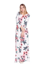 beautiful woman in  floral dress 