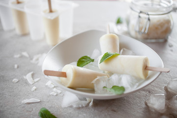 Pina colada popsicles