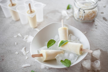 Pina colada popsicles
