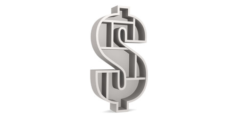 White dollar sign shell isolated