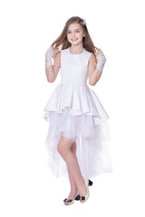 Happy little girl in carnival costume