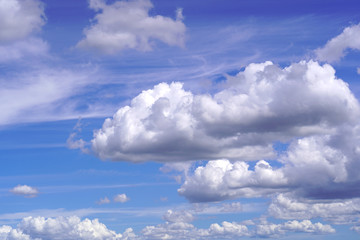 Naklejka na ściany i meble Beautiful blue sky with clouds as background.