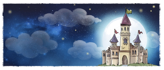 castillo medieval de noche © cirodelia