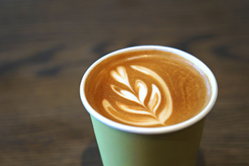 Coffee Latte with art on foam