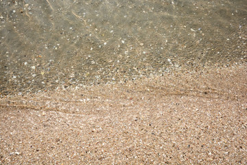 Soft wave ocean on sandy beach and have space for text