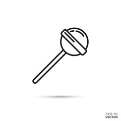 Lollipop vector line icon. Sweet food symbol.