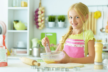 young girl in the kitchen