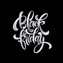 Black Friday paint hand writting calligraphi lettering. Vector illustration