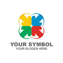 Abstract community icon template with arrows