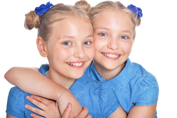 two adorable twin sisters