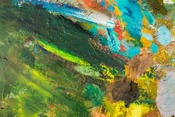 close-up of different colors with oil paint. colored acrylic. the concept of modern art. background...