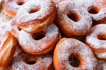 fresh donuts on paper