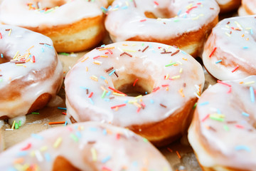 fresh donuts on paper