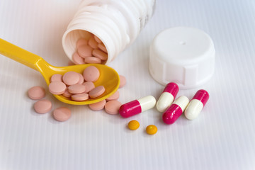 Medicine concept; close up of pills