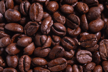 Deliciously roasted brown coffee beans 