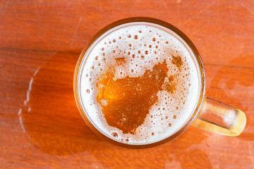 cold beer bubbles in a glass